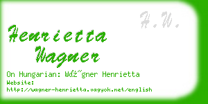 henrietta wagner business card